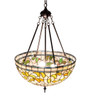 Meyda 20" Wide Tiffany Turning Leaf Inverted Pendant