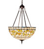 Meyda 20" Wide Tiffany Turning Leaf Inverted Pendant