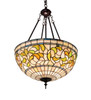 Meyda 20" Wide Tiffany Turning Leaf Inverted Pendant