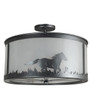 Meyda 19" Wide Running Horses Semi-flushmount