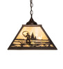 Meyda 16" Square Fly Fisherman Pendant