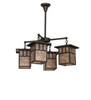 Meyda 34" Wide Hyde Park Double Bar Mission 4 Light Chandelier