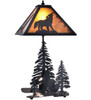 Meyda 22" High Wolf At Dawn W/lighted Base Table Lamp