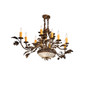 Meyda 48" Long Greenbriar Oak 10 Light Chandelier