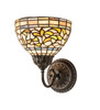 Meyda 8" Wide Tiffany Turning Leaf Wall Sconce