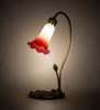 Meyda 16" High Seafoam/cranberry Tiffany Pond Lily Accent Lamp