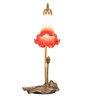 Meyda 16" High Red/white Tiffany Pond Lily Accent Lamp