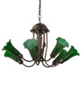 Meyda 24" Wide Green Tiffany Pond Lily 7 Light Chandelier