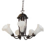 Meyda 24" Wide White Tiffany Pond Lily 7 Light Chandelier