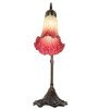Meyda 15" High Seafoam/cranberry Tiffany Pond Lily Accent Lamp