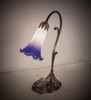 Meyda 15" High Blue/white Tiffany Pond Lily Accent Lamp