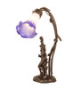 Meyda 17" High Blue/white Pond Lily 2 Light Trellis Girl Table Lamp