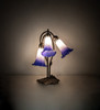 Meyda 16" High Blue/white Pond Lily Tiffany Pond Lily 3 Light Accent Lamp