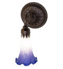 Meyda 5.5" Wide Blue/white Tiffany Pond Lily Wall Sconce - 251874