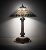 Meyda 23" High Tiffany Jeweled Peacock Table Lamp