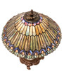 Meyda 23" High Tiffany Jeweled Peacock Table Lamp