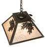 Meyda 16" Square Oak Leaf & Acorn Pendant