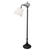 Meyda 60" High Victorian Bridge Arm W/pleated Textrene Shade Floor Lamp