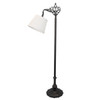 Meyda 60" High Victorian Bridge Arm W/pleated Textrene Shade Floor Lamp