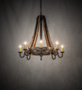 Meyda 27" Wide Barrel Stave Madera 8 Light Chandelier