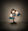 Meyda 16" High Pink/blue Tiffany Pond Lily 3 Light Accent Lamp