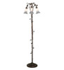 Meyda 58" High Gray Tiffany Pond Lily 3 Light Floor Lamp