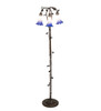 Meyda 58" High Blue/white Pond Lily 3 Light Floor Lamp