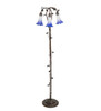 Meyda 58" High Blue/white Pond Lily 3 Light Floor Lamp