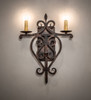 Meyda 15" Wide Fleur De Lys 2 Light Wall Sconce