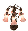 Meyda 18" High Pink Tiffany Pond Lily 6 Light Table Lamp