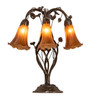 Meyda 18" High Amber Tiffany Pond Lily 6 Light Table Lamp