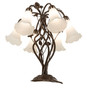 Meyda 18" High White Tiffany Pond Lily 6 Light Table Lamp