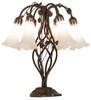Meyda 18" High White Tiffany Pond Lily 6 Light Table Lamp
