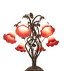 Meyda 18" High Red/white Tiffany Pond Lily 6 Light Table Lamp