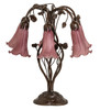 Meyda 18" High Lavender Tiffany Pond Lily 6 Light Table Lamp