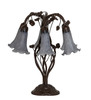 Meyda 19" High Gray Tiffany Pond Lily 6 Light Table Lamp