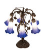 Meyda 18" High Blue/white Pond Lily 6 Light Table Lamp