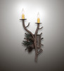 Meyda 9.5" Wide Pinewood 2 Light Left Wall Sconce