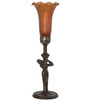 Meyda 15" High Amber Tiffany Pond Lily Nouveau Lady Accent Lamp - 259383