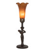 Meyda 15" High Amber Tiffany Pond Lily Nouveau Lady Accent Lamp - 259383