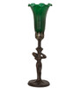 Meyda 15" High Green Tiffany Pond Lily Nouveau Lady Accent Lamp