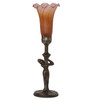 Meyda 15" High Amber/purple Tiffany Pond Lily Nouveau Lady Accent Lamp