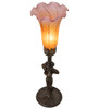 Meyda 15" High Amber/purple Tiffany Pond Lily Nouveau Lady Accent Lamp