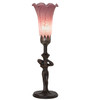 Meyda 15" High Lavender Tiffany Pond Lily Nouveau Lady Accent Lamp