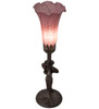Meyda 15" High Lavender Tiffany Pond Lily Nouveau Lady Accent Lamp
