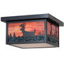 Meyda 12" Square Hyde Park Deer Creek Flushmount