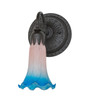 Meyda 5.5" Wide Pink/blue Tiffany Pond Lily Wall Sconce - 260479
