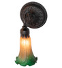 Meyda 5.5" Wide Amber/green Tiffany Pond Lily Wall Sconce
