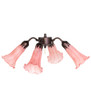 Meyda 19" Wide Pink Tiffany Pond Lily 4 Light Fan Light