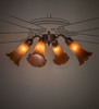 Meyda 19" Wide Amber Tiffany Pond Lily 4 Light Fan Light - 261503